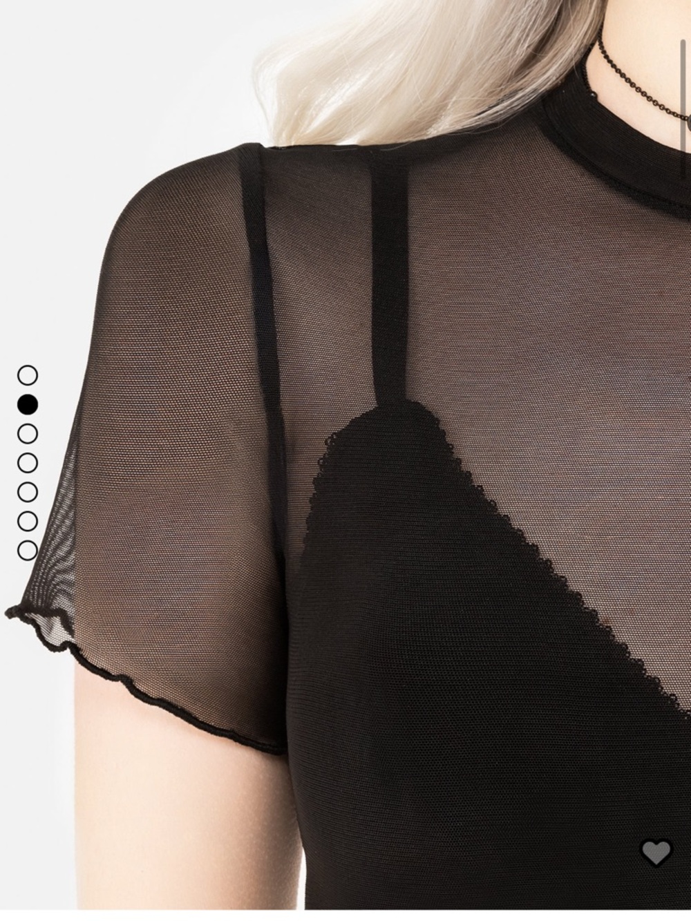 Sheer Black Mesh Short Sleeve Top - Picture 2 of 9